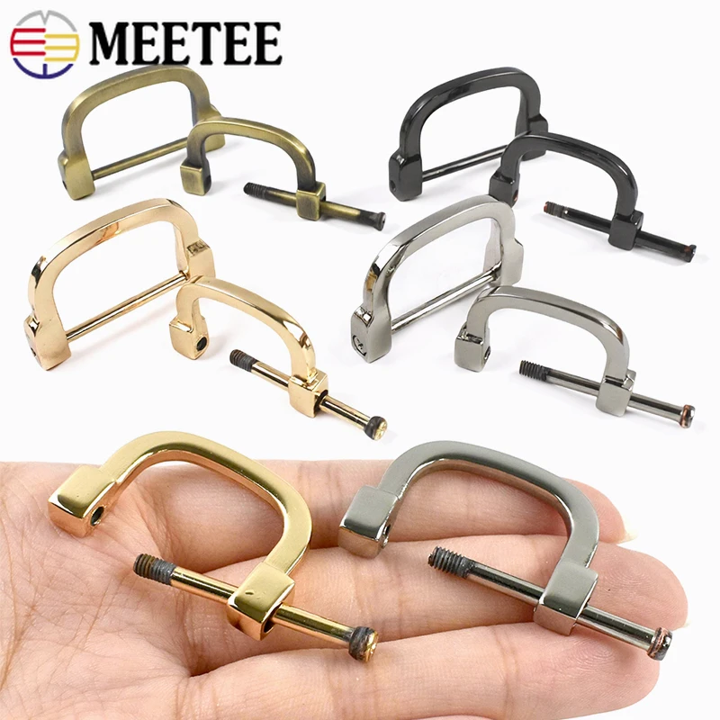

4/10Pcs 25/30mm Metal Removable D Ring Buckle Collar Detachable Screw Clasp Bag Strap Belt Connect Hook DIY Hardware Accessories
