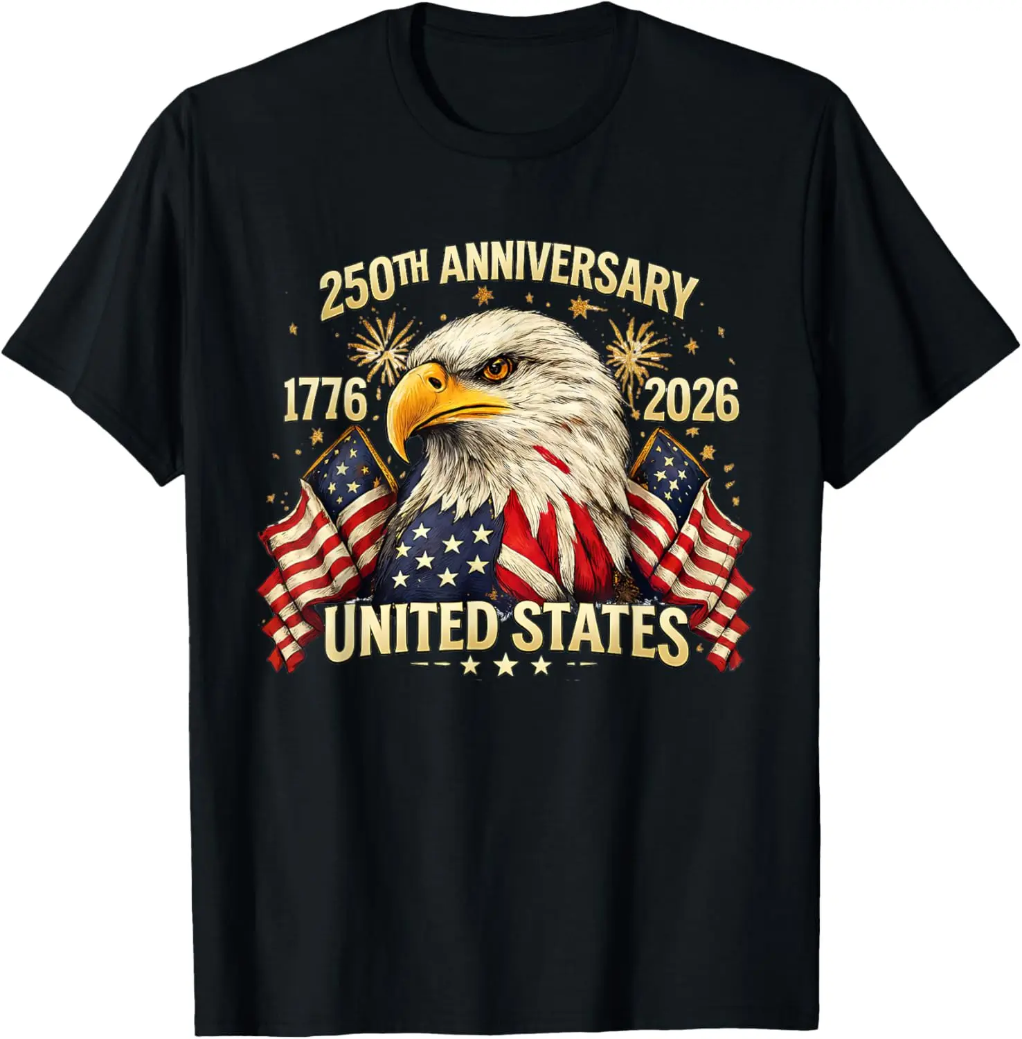 Camiseta con la bandera de EE. UU. para el 250 aniversario de la independencia estadounidense, 1776-2026
