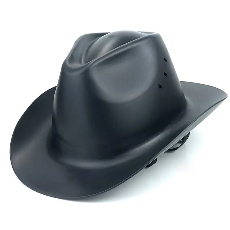 2026 New 2X Cowboy Safety Helmet With Vent Hole HDPE Full Brim Hard Hat For Outdoor Construction Railway Rescue Work Cap A