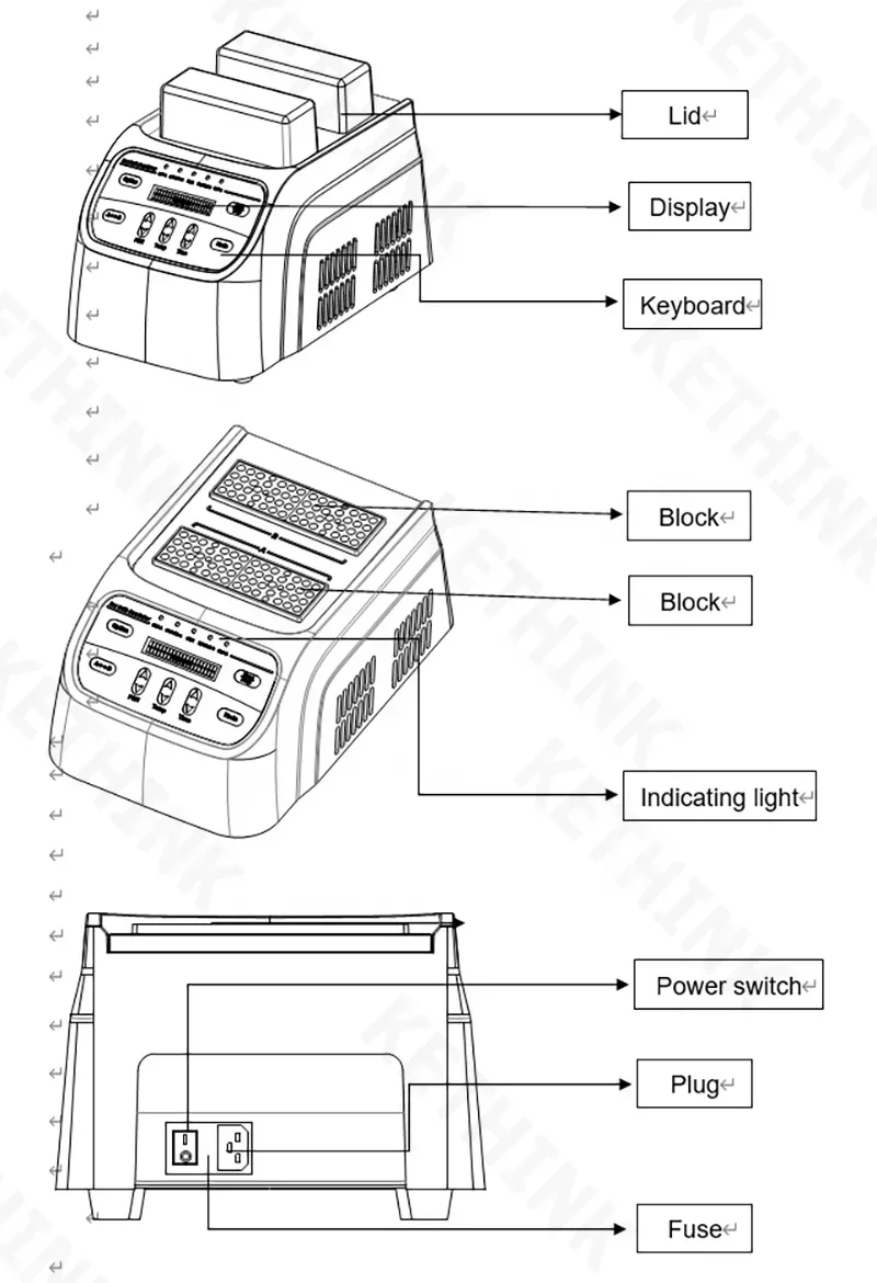 كتلة التدفئة حاضنة حمام جاف الشركة المصنعة KETHINK KT-ES2000 Labo Mini مزدوجة الألومنيوم كتلة التدفئة حاضنة حمام جاف