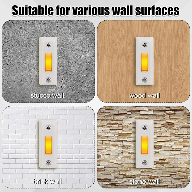 Y166 Practical LED Doorbell Push Button Sturdy Plastic Wire Wall Mounted Door Chimes Switches Suitable for Various Door