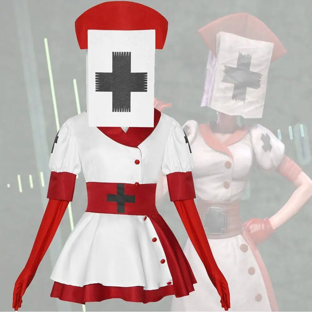 Game Dark Deception Reaper Nurses Cosplay Costume Full Set for Women Anime Game Horror Nurse Outfit for Halloween Escape Room view 3