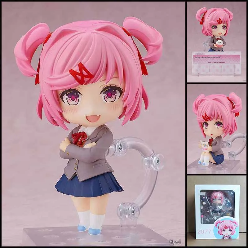10cm Natsuki #2077 2077 Action Figure Doki Doki Literature Club Figure Monika Sayori Natsuki Yuri Movable Joint Action Figure Co