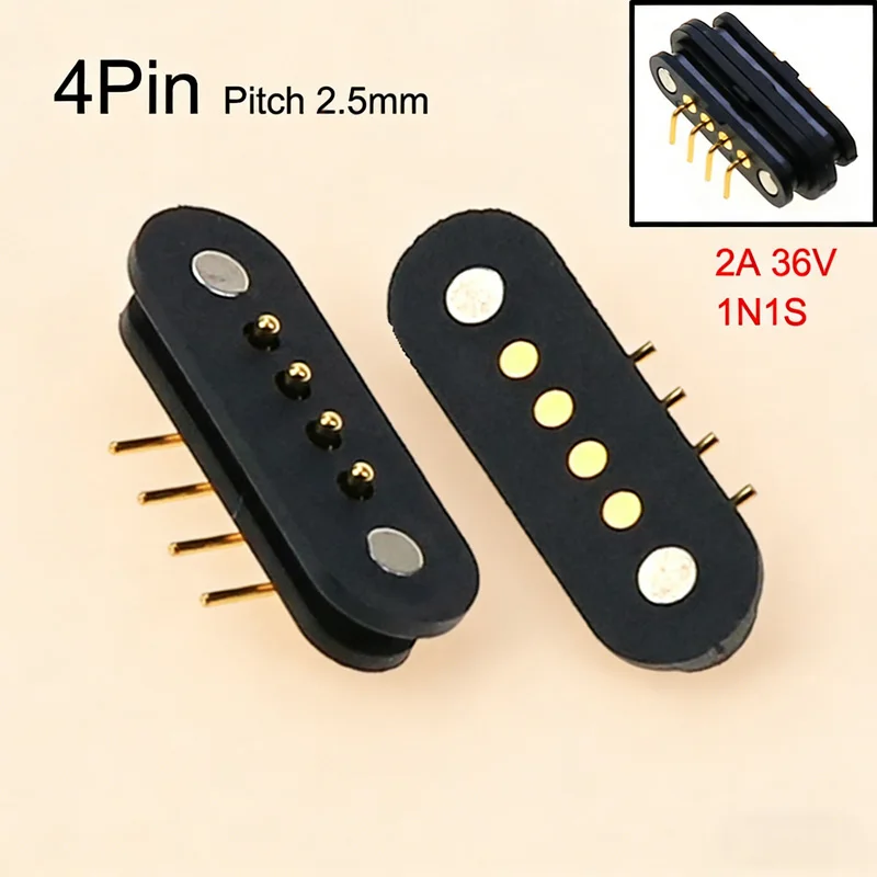 1PC Magnetic Connector 2 3 4 5 Pole Pogopin Male Female 2.3 2.5 2.54 2.8 MM Spring Loaded Pogo Pin DC Power Charge Probe