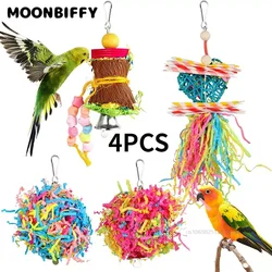 4 piezas De juguetes para pájaros, accesorios para loros, juguetes para masticar, jaula colgante, artículos De Navidad, Pour Animaux De Compagnie Vogel Speelgoed