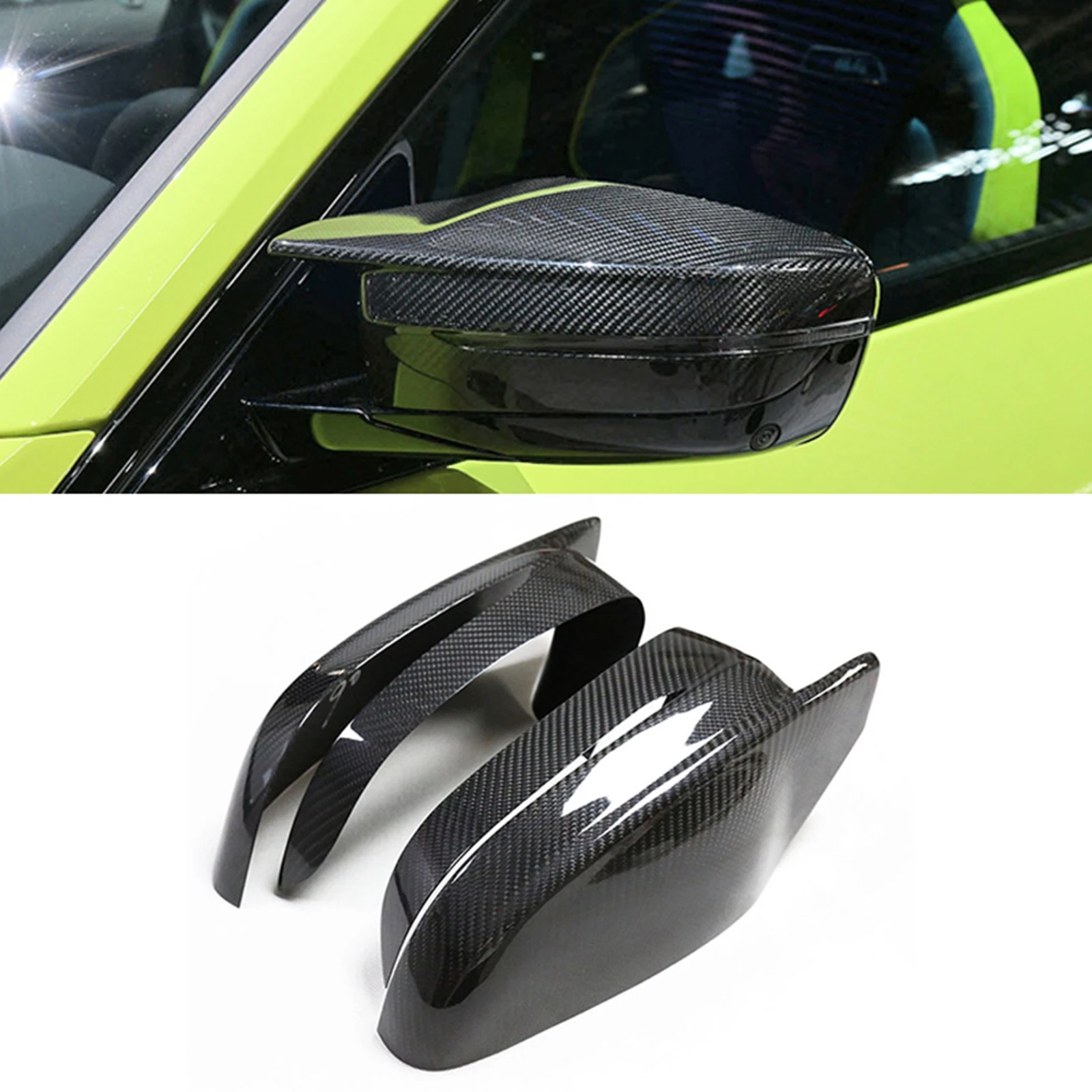 Mirror Cover For BMW G80 M3 G82 G83 M4 2021-2023 Carbon Fiber Exterior Rear View Caps Rearview Shell Add/Clip On Replacement