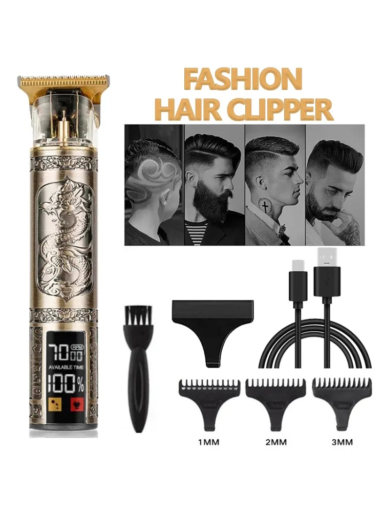 Sculpture T9 Vintage professionnel électrique Machine de coupe de cheveux USB Rechargeable Portable rasoir tondeuse pour la soin de la barbe meilleur cadeau