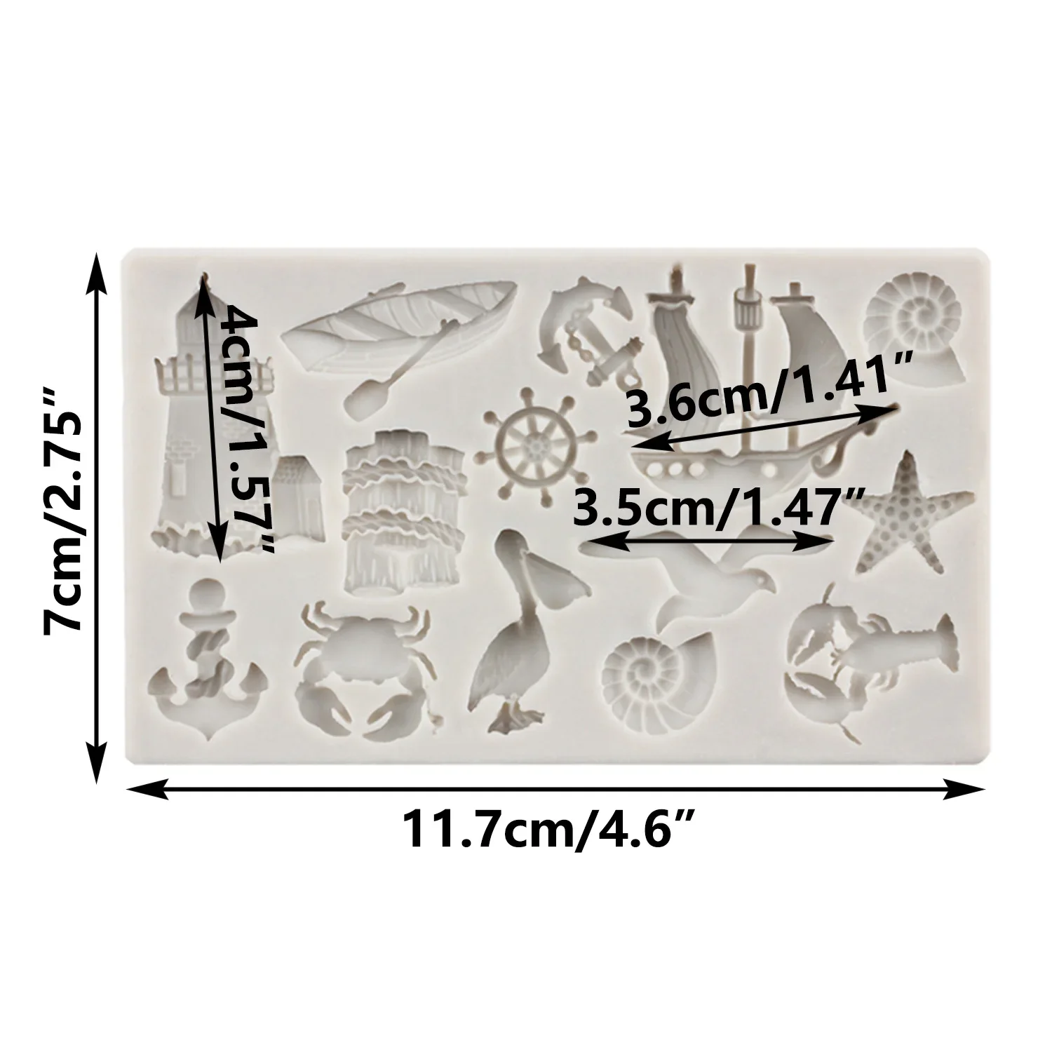 Sailboat Anchor Bird Silicone Mold Sea Animals Cupcake Topper Baby Party Fondant Cake Decorating Tools Chocolate Gumpaste Moulds