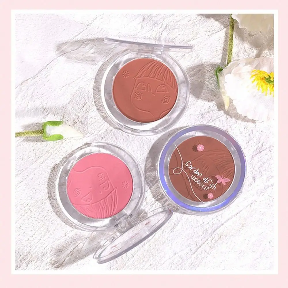 Matte Cheek Tint Shimmer with Light Glitter Silky Texture Blush Cream Long Lasting Natural Contour Blush Powder Cosmetics