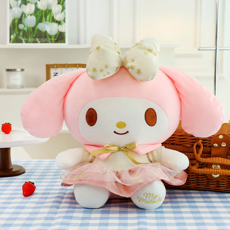 Sanrio Platin Serie Merlot Mädchen Plüsch tier Kuromi Puppe Cartoon Puppe Kinder Geburtstag Geschenk Stoff Puppe Kinder Spielzeug für Mädchen