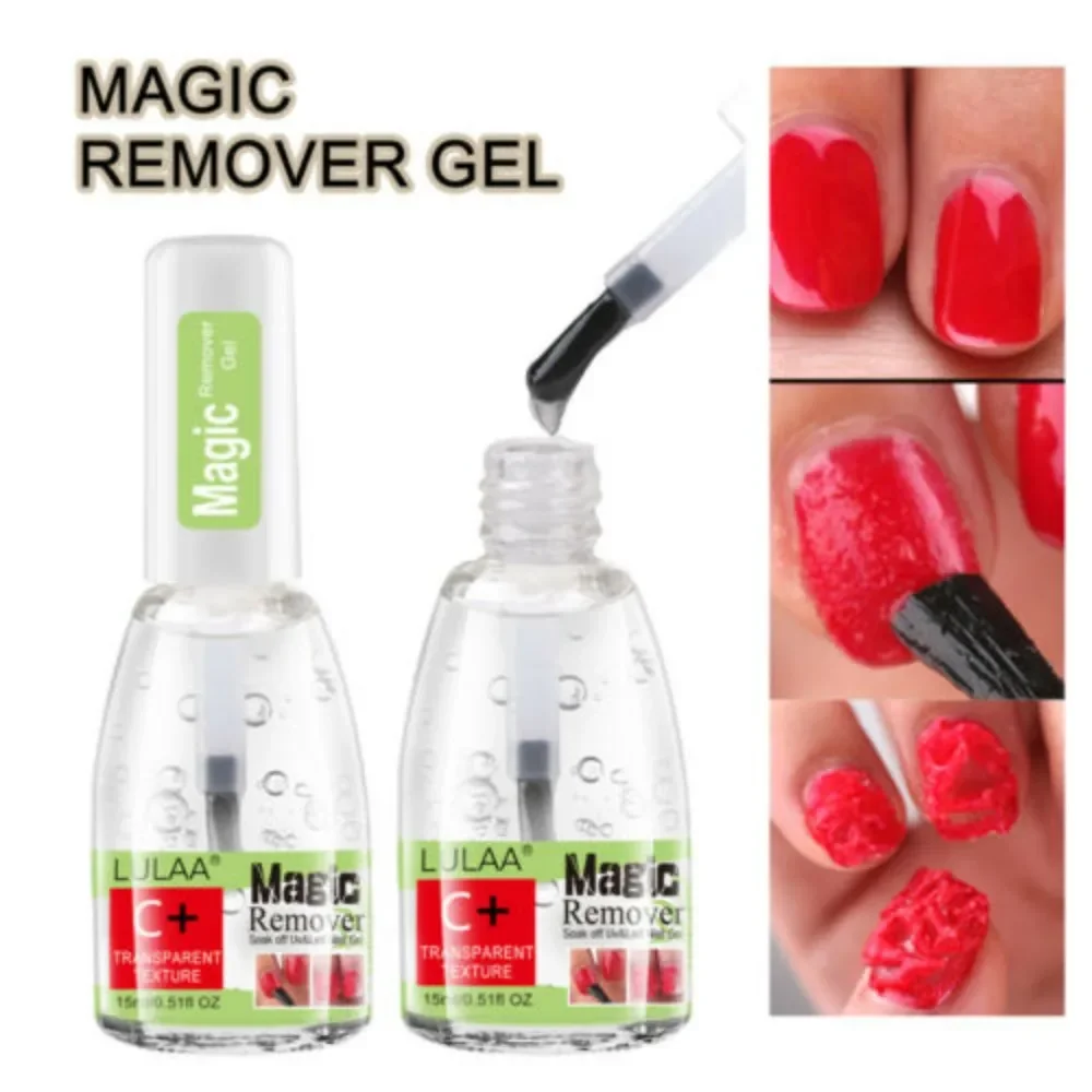 Removedor mágico de esmalte de uñas en Gel, removedor rápido de 3 a 5 minutos, 15ml, limpiador de ráfaga UV LED, herramientas de manicura