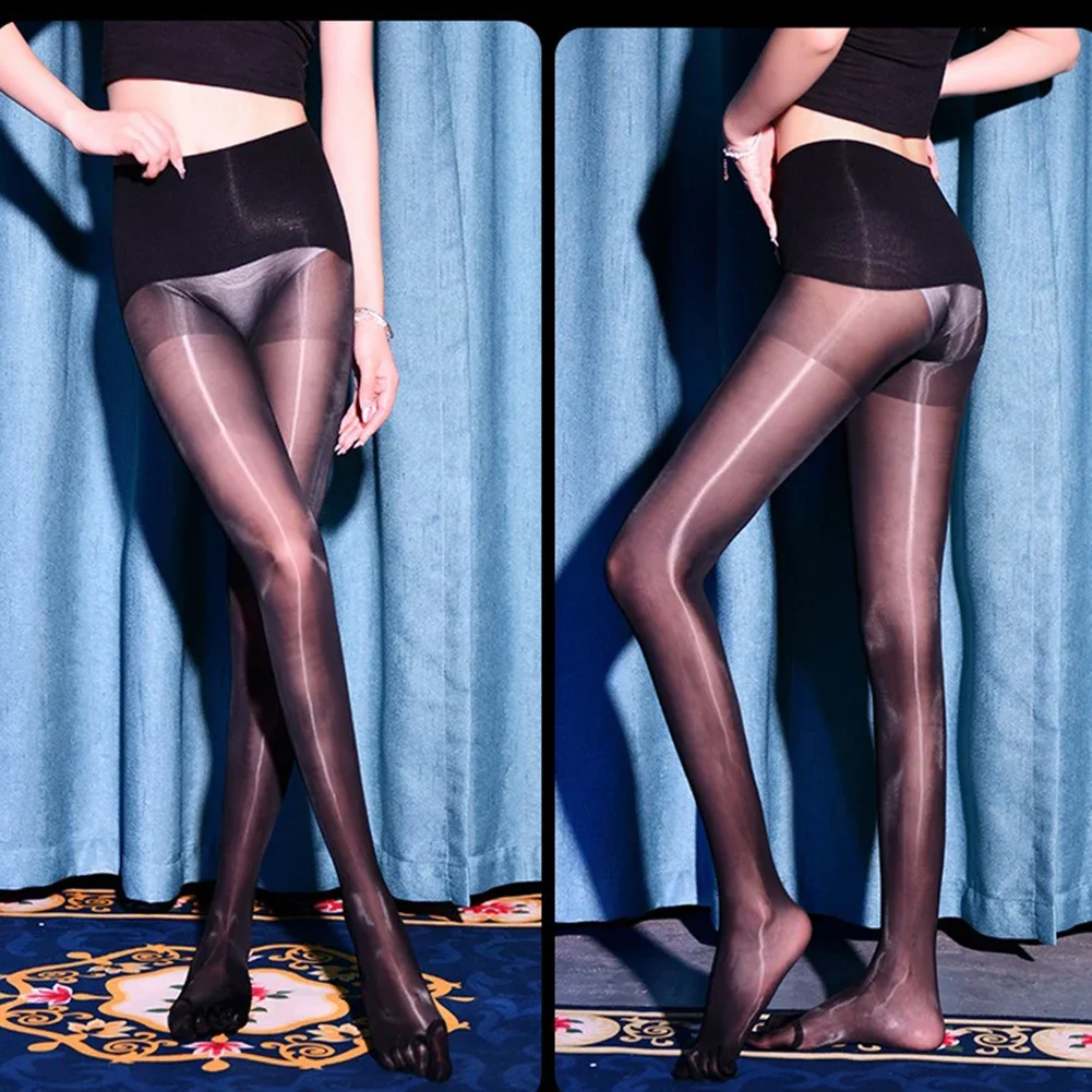 Sexy Lingerie Women Oil Shiny Five-Toed Stockings Seamless Pantyhose Thin Sheer Transparent Stocking Sheer Hosiery Tights