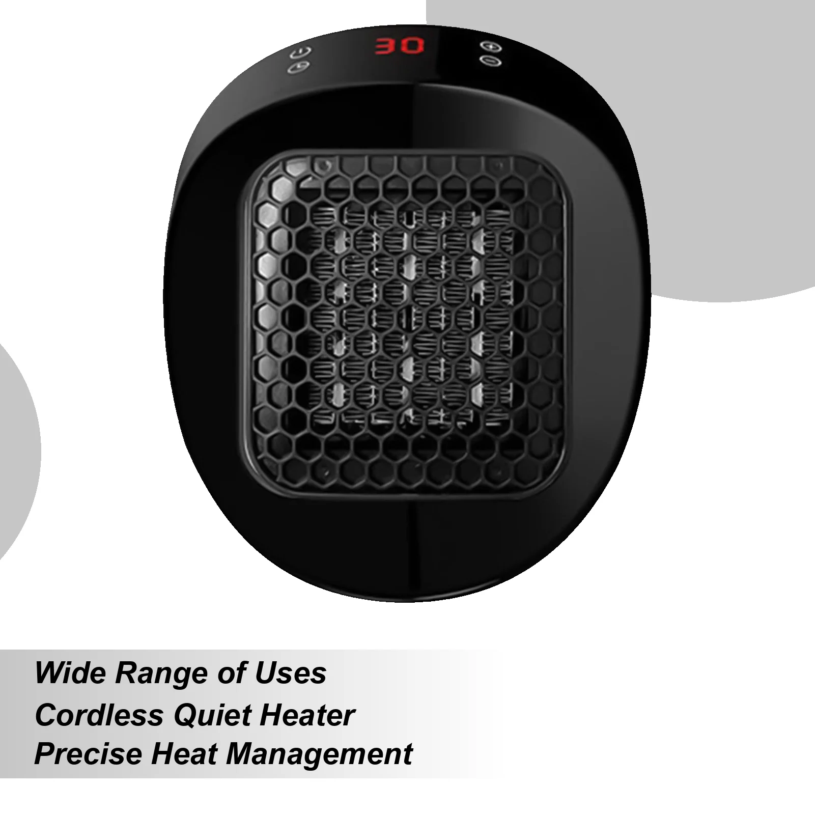 

Small Space Heater Plug In LED Display Heat Fan With Remote Wall Outlet Electric Space Heater For Bathroom Bedroom Home Dorm