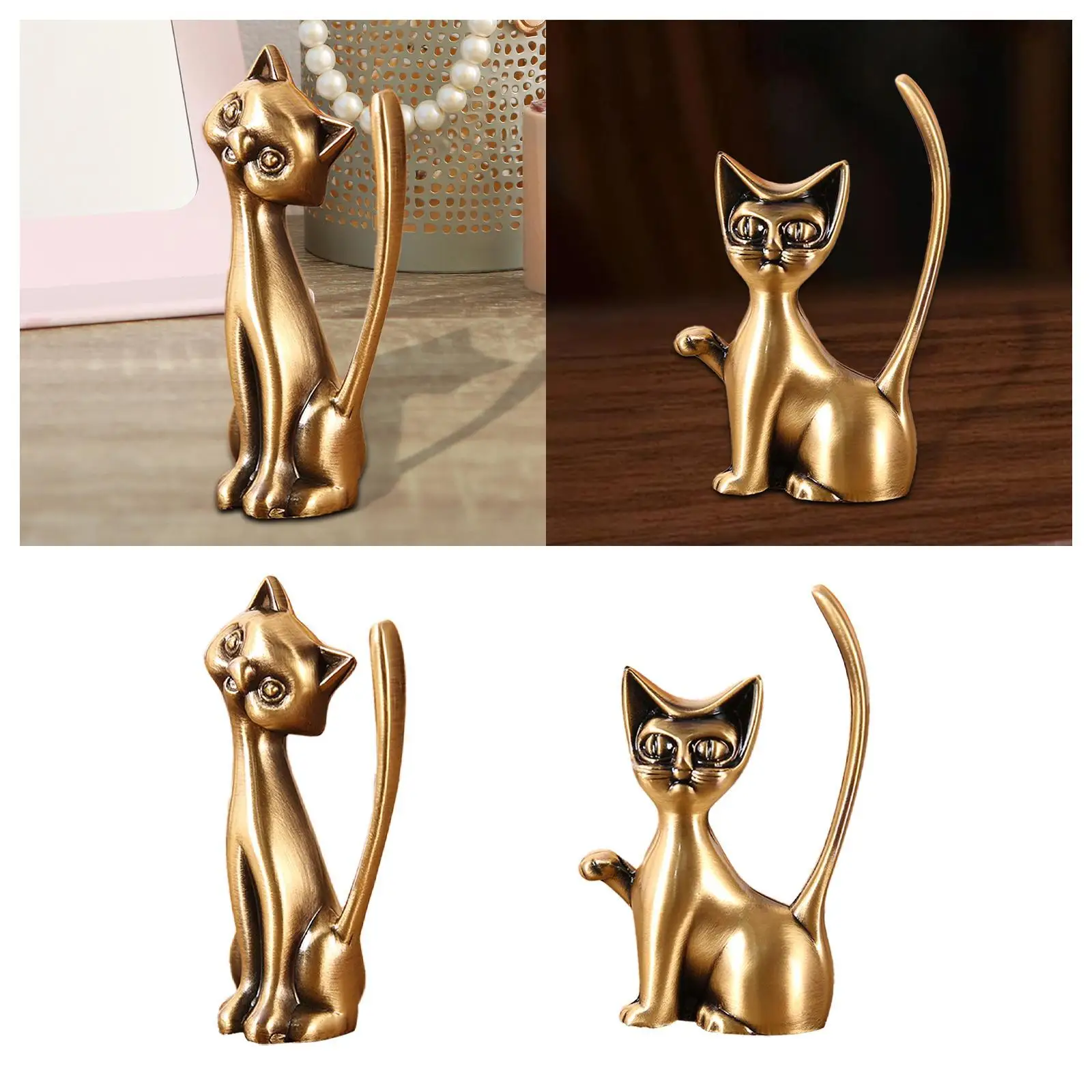 Cat Statue Rings Holder Jewelry Holder for Bedroom Dressing Room Craft Fairs