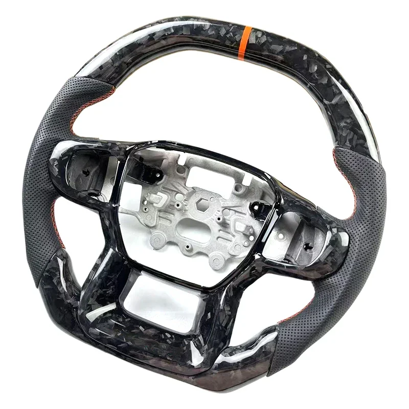 

Custom-Made Hand Sewn Leather Auto Sports Steering Wheel for Ford Ranger F150 Made with Real Carbon Fiber