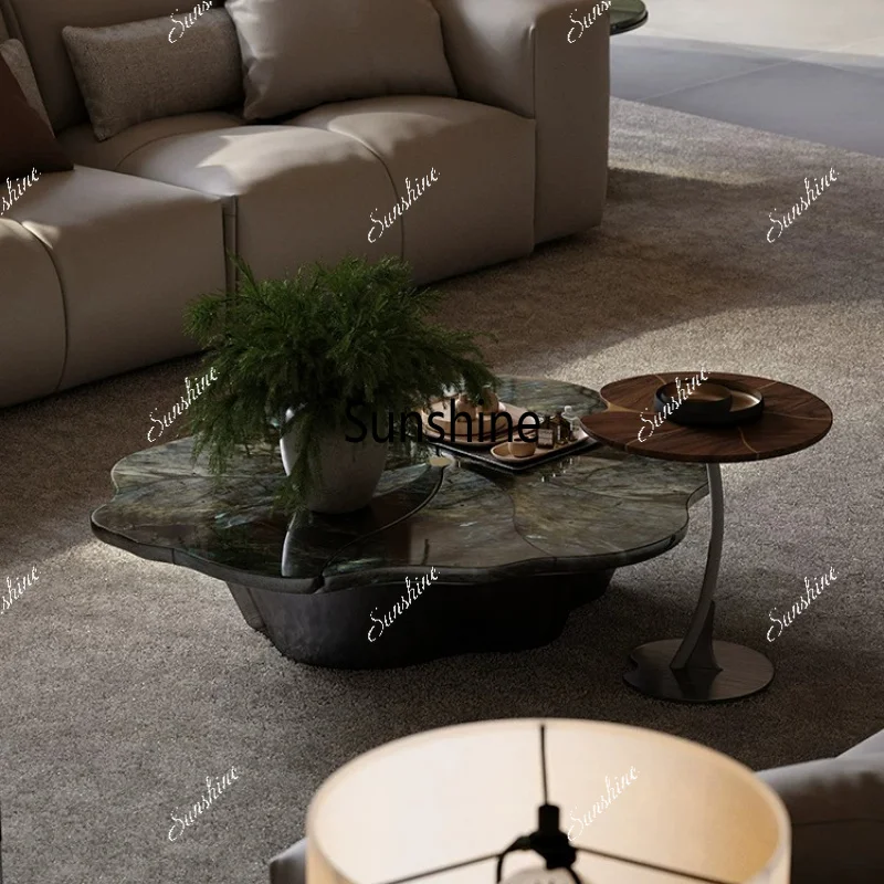 Living room Italian light luxury high sense special-shaped creative marble coffee table