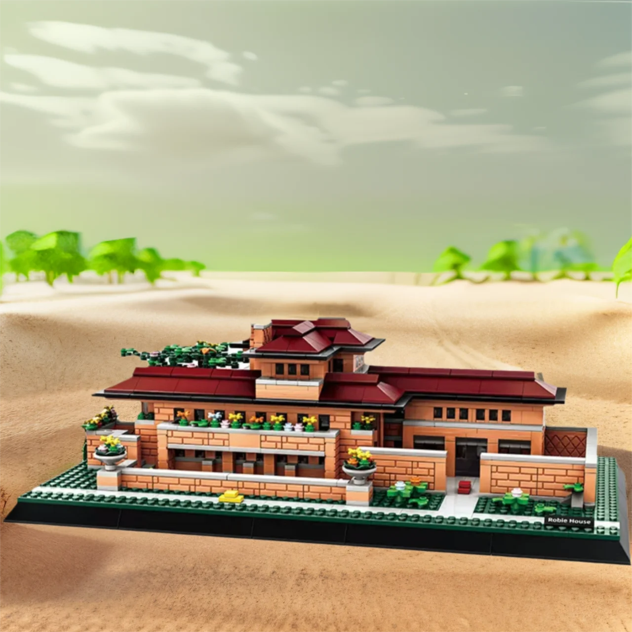 الإبداعية مدينة شارع عرض الطوب العمارة الولايات المتحدة شيكاغو فيلا حديثة بنة روبي منزل ألعاب البناء