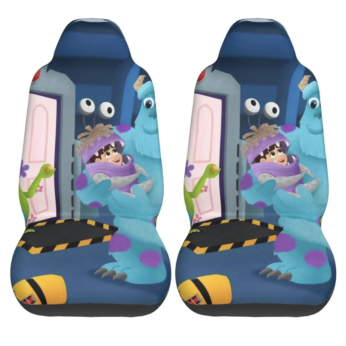 

Чехлы на автомобильные сиденья Университета монстров, оригинальные внутренние автомобильные чехлы на сиденья, полиэстер, защитный чехол из двух частей