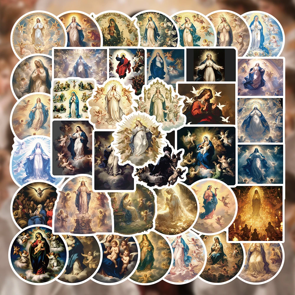 54 Divine Christian Virgin Mary Stickers Vintage Religious Art Vinyl Decals Laptop Journal Prayer Book Ideal Christian Aesthetic