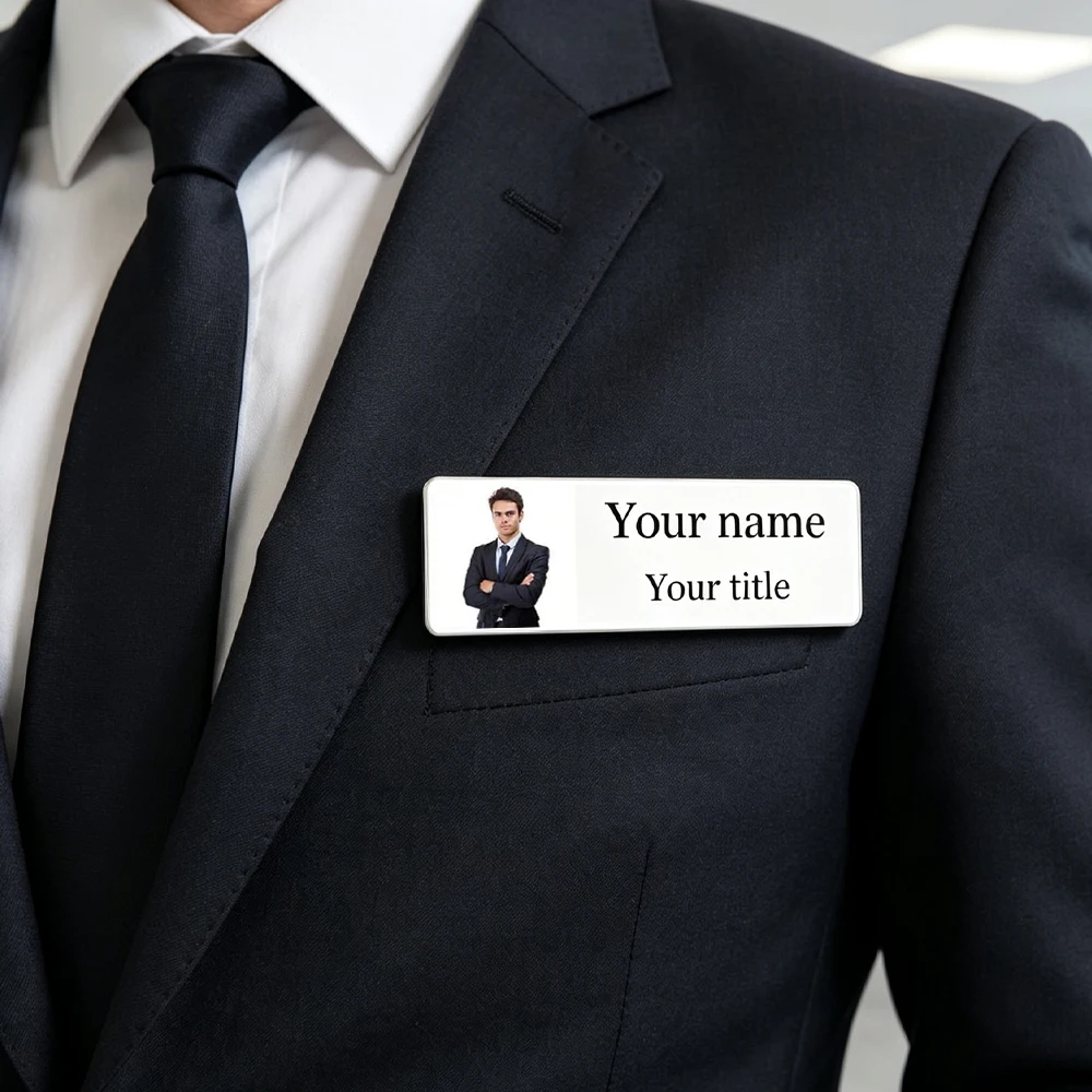 Custom Name Photo Badge Brooch Job occupation Name Badge Acrylic material Personalized Custom Nameplates Business ID ID Tag