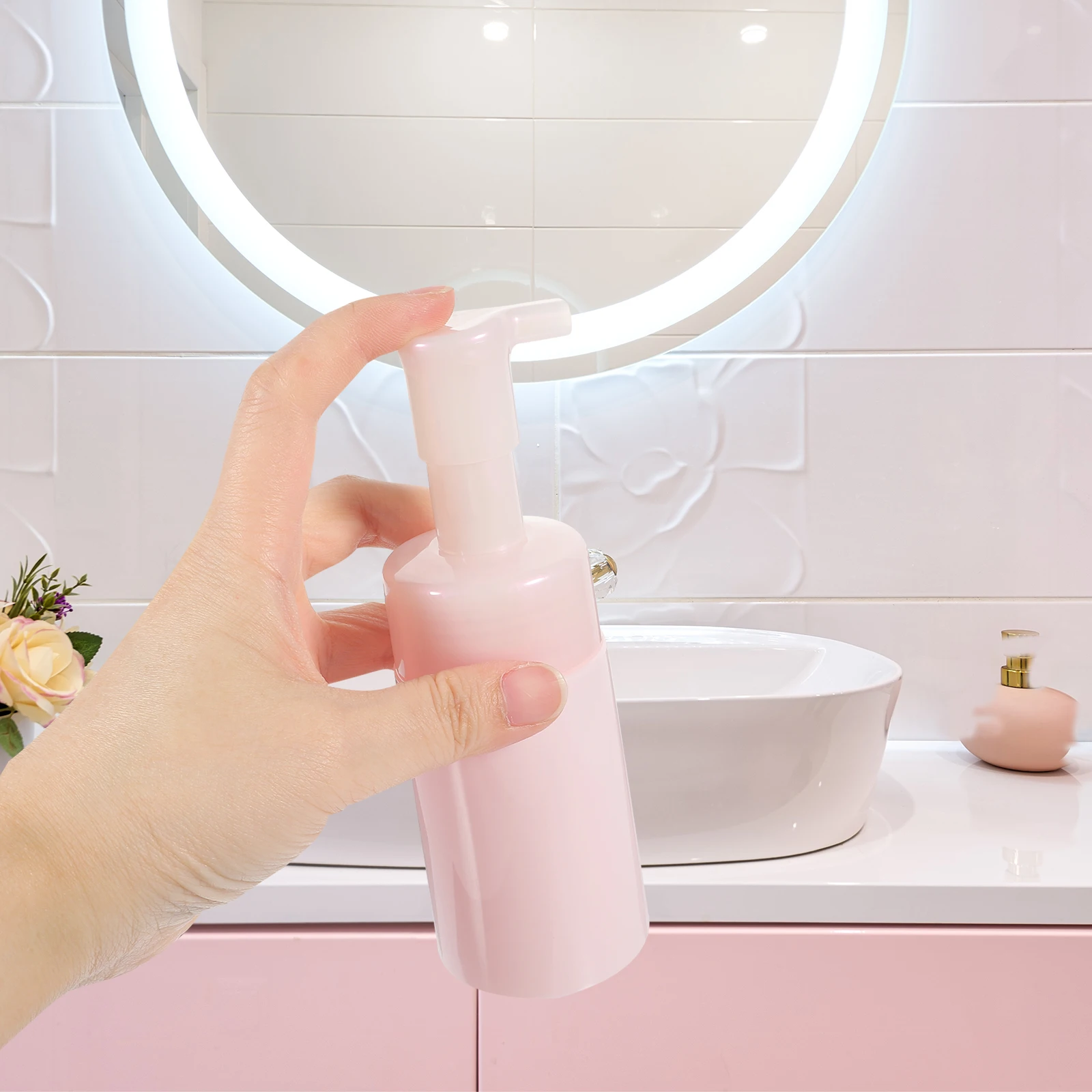 

2pcs Foam Bottle 100ml Travel Size Shampoo Refillable Empty Dispenser Pump Foaming Soap Container Lightweight Portable