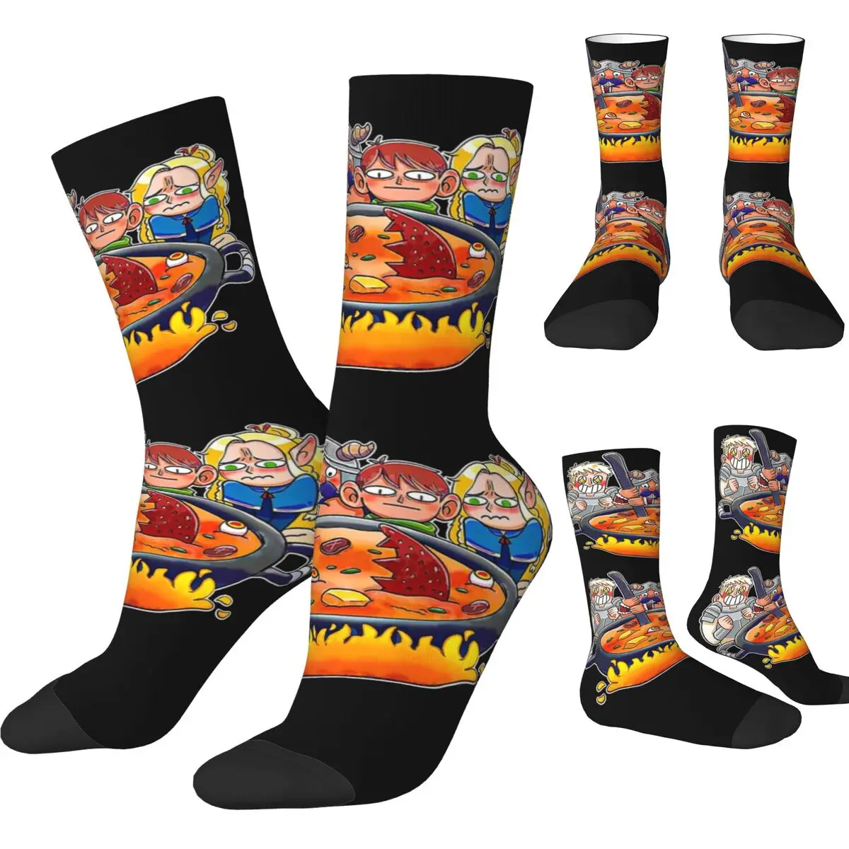 Delicious In Dungeon Meshi Stockings Men Socks Breathable Korean Socks Autumn Running Anti Slip Graphic Socks Gift