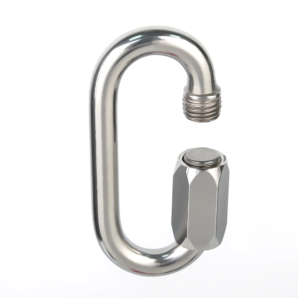 XINDA Safety Carabiner Stainless Steel O-Shape Screw Gates Buckle Hook Rock Climbing Link Ring