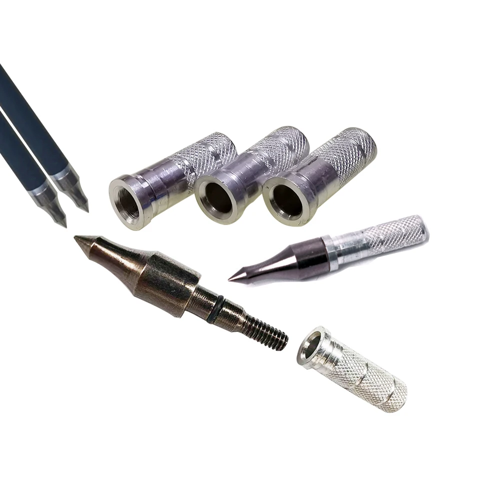 

12 Sets Archery Arrow Tips Bolts Heads Archery Arrows Shaft Insert Base+Steel Arrowheads for OD 8.8mm ID7.6 mm Arrow Shafts