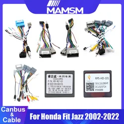 MAMSM Android Car Radio Canbus Box Adaptor Decoder Cable RZ-HD01 For Honda Fit Jazz 2002 -2022 With 16Pin Power Wiring Harness
