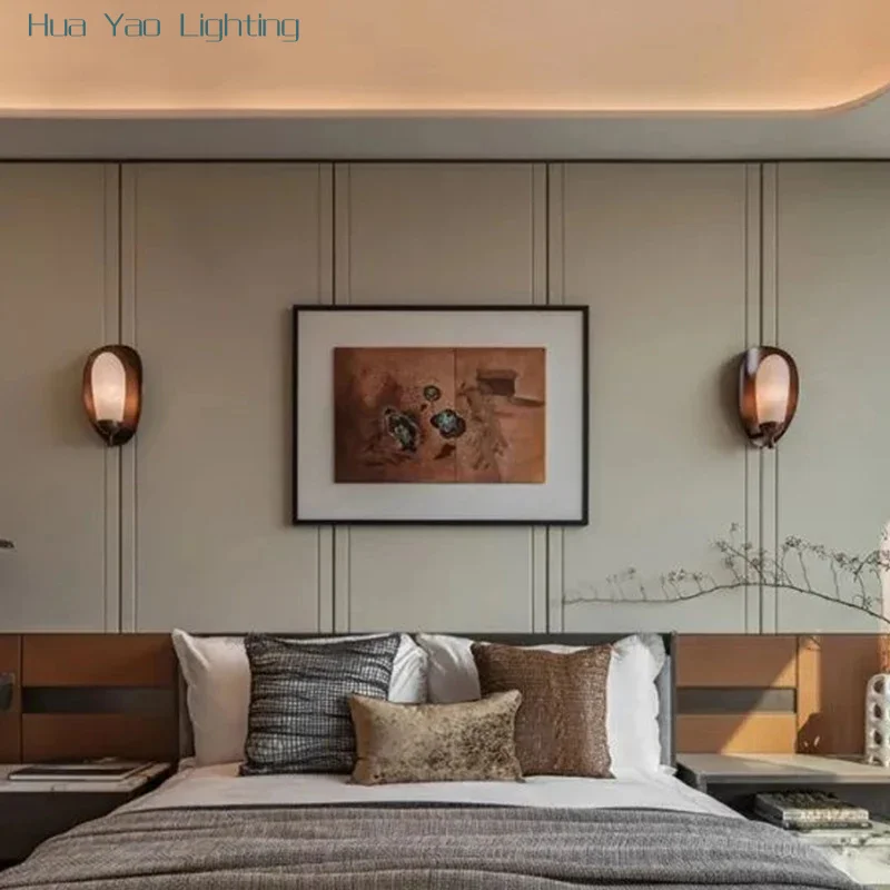 Postmodern Duplex Building Light Luxury Villa Living Room Study Simple Bed And Breakfast Bedroom Bedside Creative All-Copper Mar