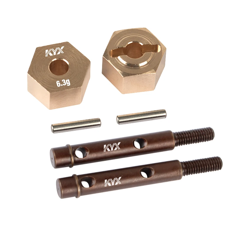 KYX Racing 12mm*7.5mm Brass Wheel Hubs Hex Drive Shafts Upgrades Parts Accessories for 1/18 RC Crawler Car Axial Capra UTB18