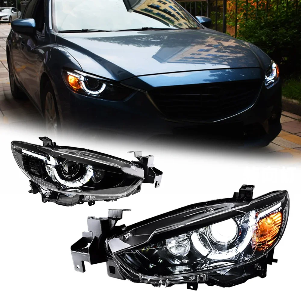 

Стайлинговые светодиодные фары для Mazda Atenza 14-16, новый стиль, светодиодные DRL, автомобильные фары в сборе, аксессуары для сигнала, модифицированная лампа
