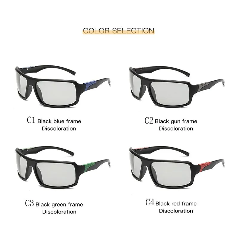 2024 Photochromic Polarization  Sunglasses Men Polarization Glasses Male Change Color Sun Glasses For Men Sports Driving UV400