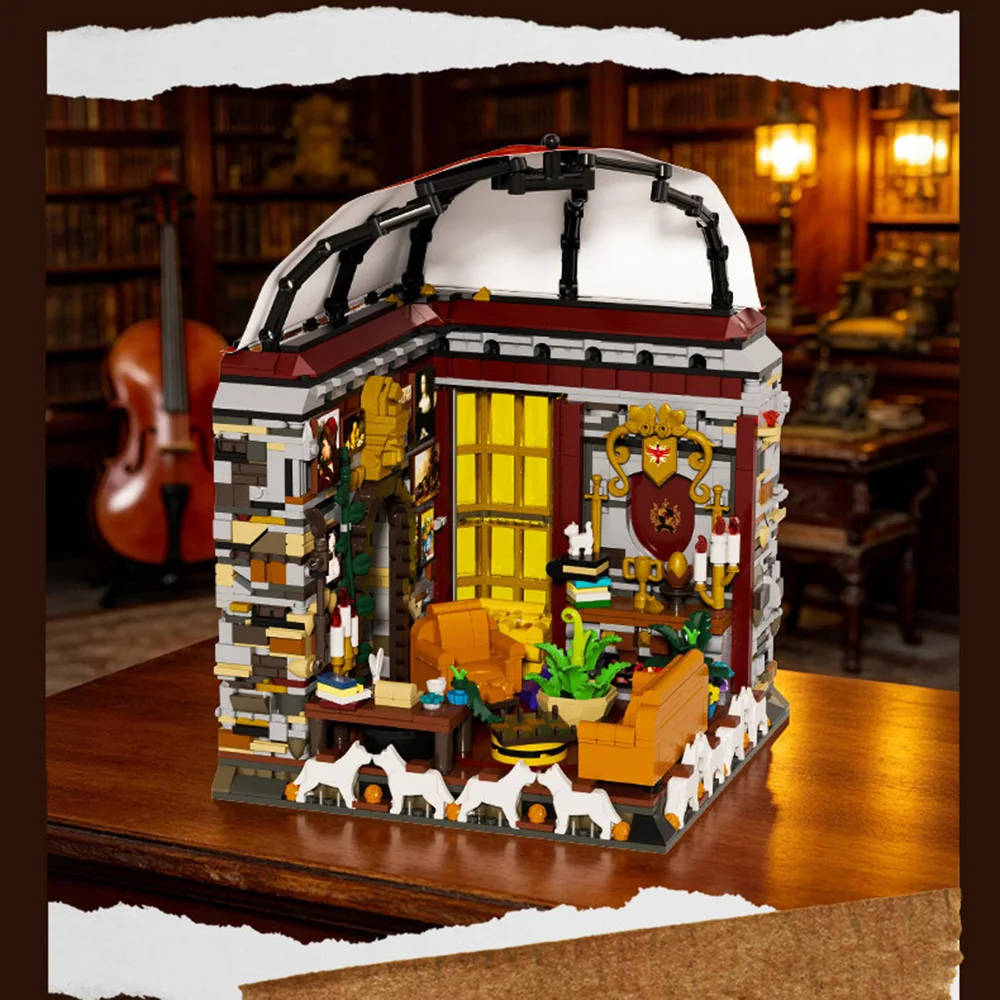 Creative Movie Lounge Building Block Common Room House Of Bravery And Chivalry Building Brick Street View Toys With Light