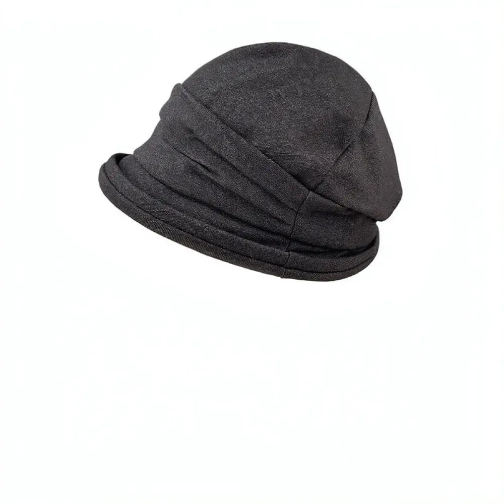 Fashionable Japanese Style Pleated Bucket Hat Women Breathable Sun Protection Basin Cap Foldable Cotton Summer Spring Sunshade