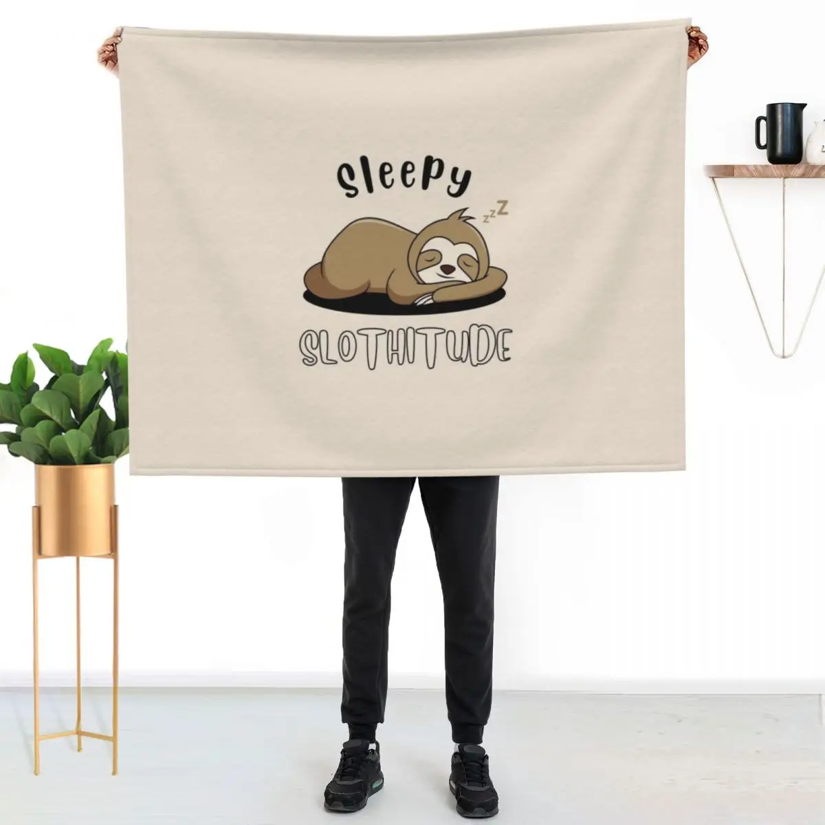 Cute Sleepy Sloth SLOTHitude Throw Blanket Luxury Designer Sofa Throw Furrys Decorative Sofas funny gift Tourist Blankets