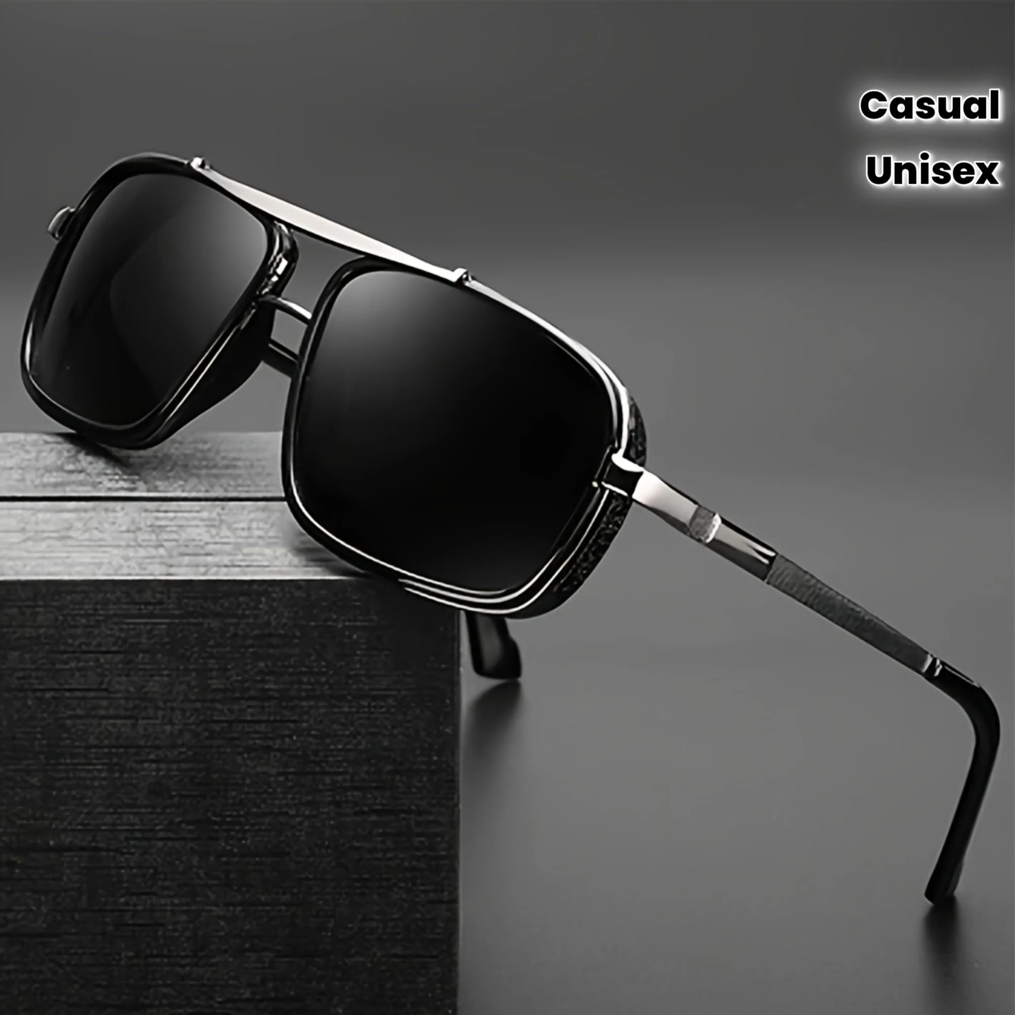 Lunettes de soleil rétro en métal à double barre pour hommes et femmes, unisexes, pour la conduite professionnelle, décontractées et décoratives