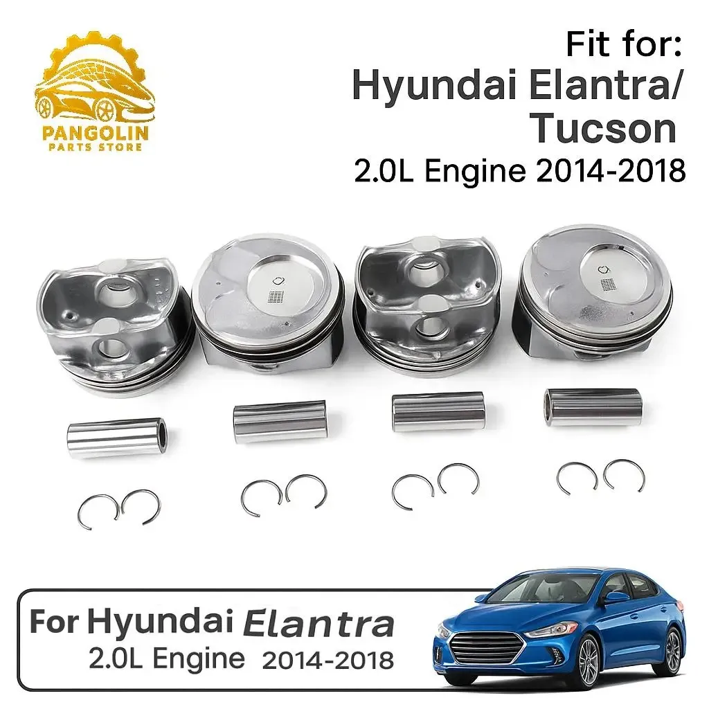 

4PCS Piston & Ring Kit Fit Kia Soul Forte Forte5 Koup 2.0L G4NC 2014-2018 Engine Overhaul High Performance Replacement