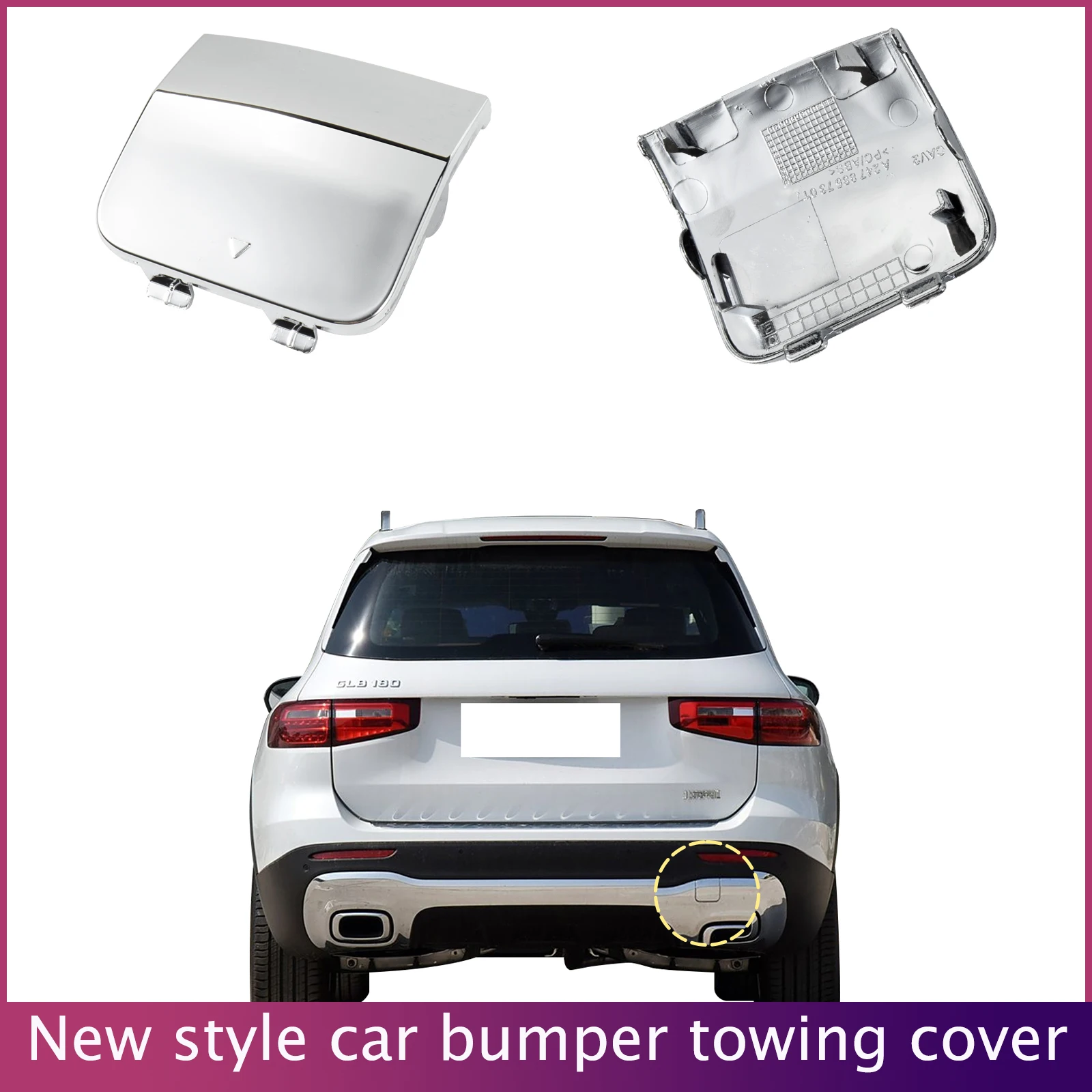 

Rear Bumper Tow Hook Cover Fit For Mercedes-Benz GLB Class W247 GLB250 2020 2021 2478857301 Trailer Cover Cap Car Accessories
