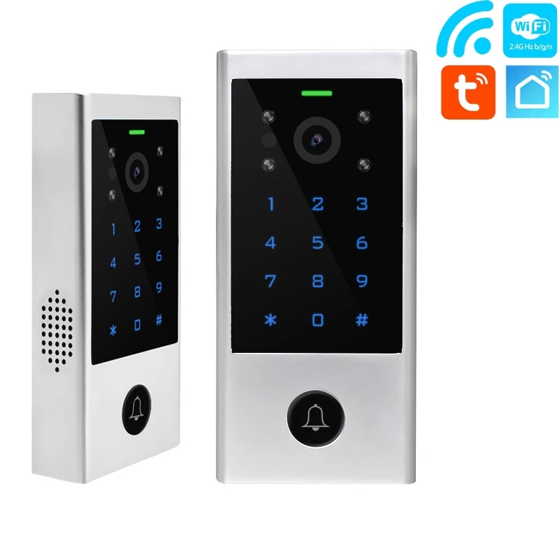 Tuya App Smart WiFi Video Door Phone - Remote Control, Multi-Apartment Video Intercom Access Control System with App Control