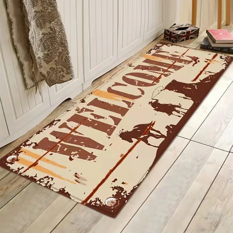 3D Letter Printed Laundry Room Door Mat Bedroom Hallway Doorway Kitchen Rug Long Strip Durable Area Rugs Carpet Home Decoration