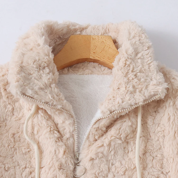 

Lamb Velvet Jaet, зимнее новое женское модное антивозрастное пальто с высоким воротником на молнии, длинное све, теплое пальто Thiened Long Sve