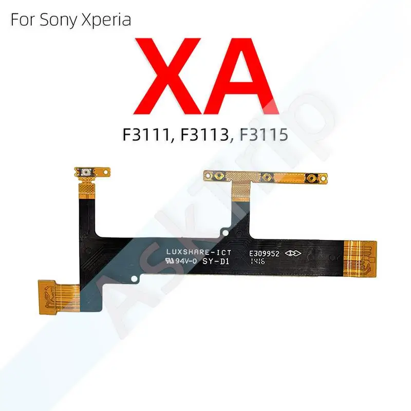 Aiinant-lèvent de volume latéraux, câble flexible d\'alimentation pour Sony Xperia X XA XA1 XA2 1 5 10 II III 2 3 Plus Ultra Compact