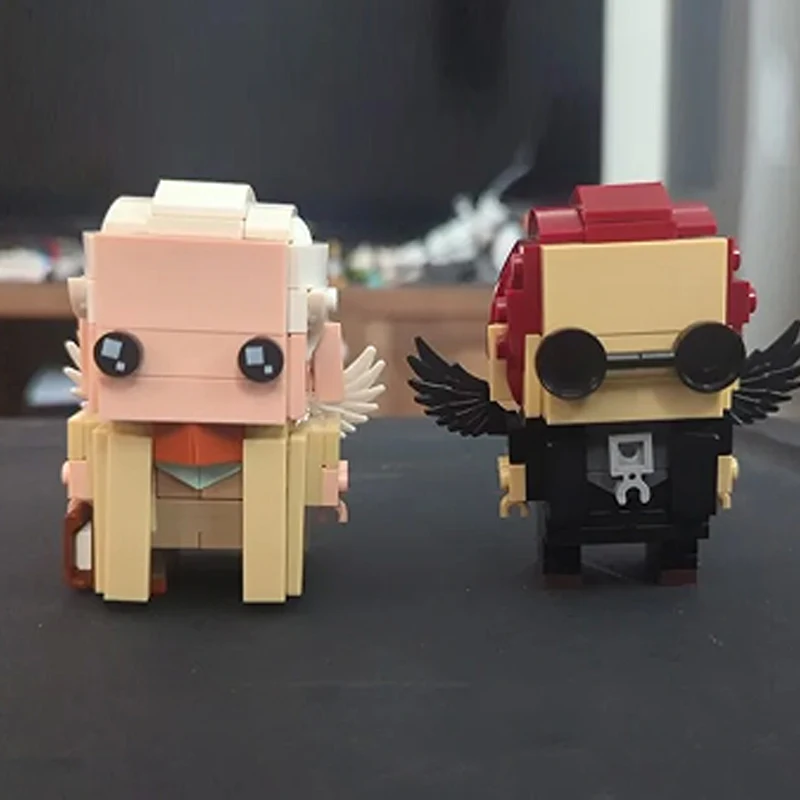 شخصيات عمل لبنات البناء Brickheadz ، بشائع جيدة ، ملائكة ، أزيرافيل ، شياطين ، كراولي ، فيلم ، شخصية كوميدية ، ألعاب ، هدايا