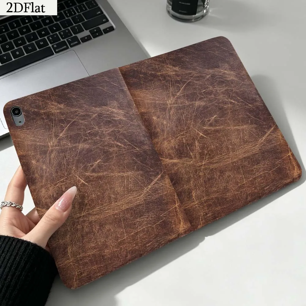 Brown Vintage Texture Gift For iPad Pro mini Air A16 A14 6 5 4 6th 7 7th 11th 9Gen 13 M5 11 A17 Pro M4 Inch Tablet Case