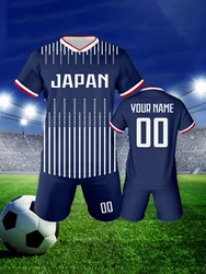 Customized Soccer Jersey Kit for Kids Japan Football Uniform Breathable Youth Soccer Outfits Personalized Name and Number Unisex