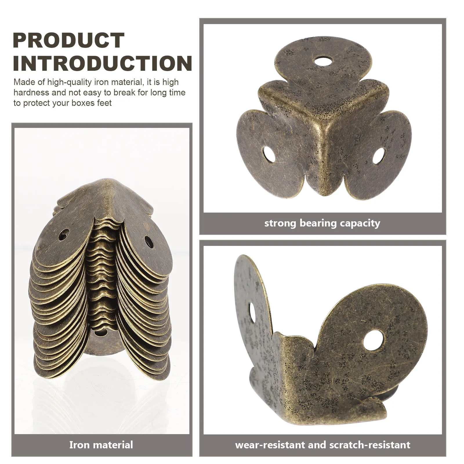 

20Pcs Vintage Furniture Corner Protectors Metal Case Guards for Wooden Jewelry Box Toolbox Cabinet Triangle Guard Safety Bumper