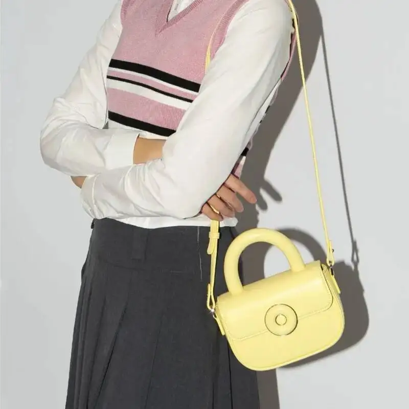 Bloom Sweet Cool Yellow Messenger Women Hot Girls Handle Y2k Hand Bag Female Haruku Aesthetic Crossbody Bags 2024 New