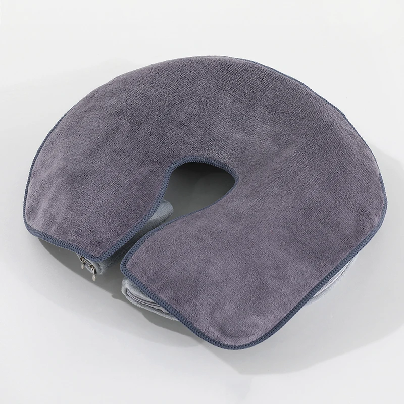 Solid Color Microfiber Head Pad Towels U-Shaped Facial Pillow Covers Thickened Headrest Cushion Facial Care Beauty SPA Supplies