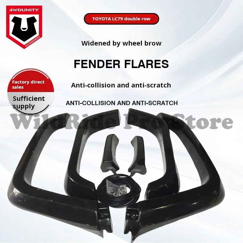 For Toyota Land Cruiser LC79 4-Door 2007+ Textured ABS Fender Flares/Wheel Arch Extensions | Wide-Coverage Direct Bolt-On
